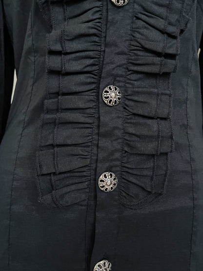 Gothic Victorian style ruffle long shirt