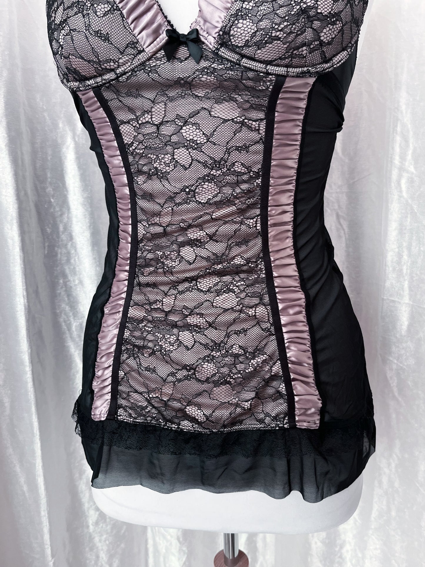 Whimsy silver mesh babydoll bustier 🫧🎀