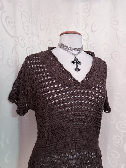 00’s whimsy brown knit top 🐌