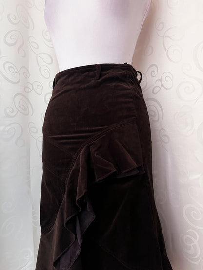 00’s whimsy corduroy brown skirt 🌀✨