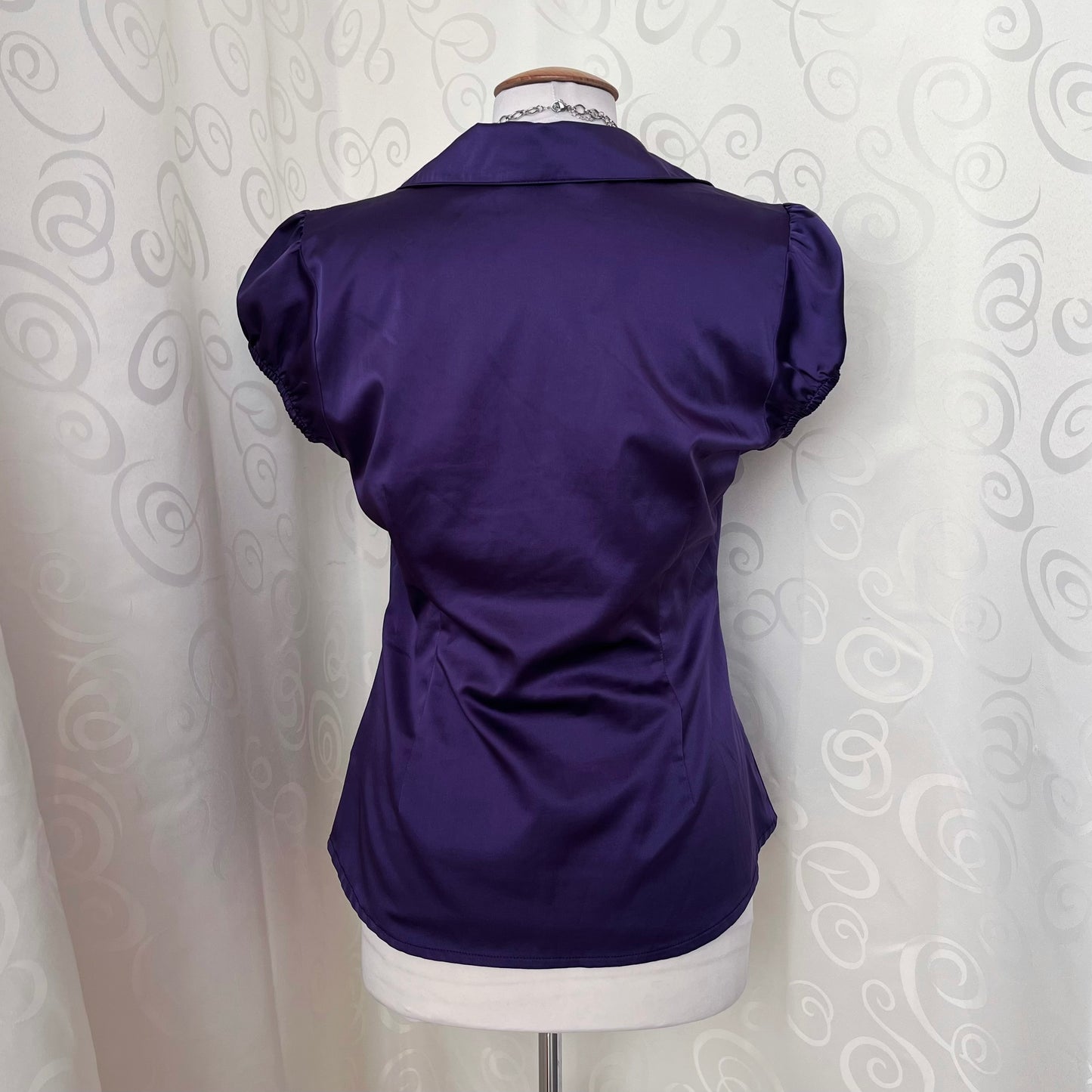 00’s Orsay Dark Coquette satin purple shirt 💜