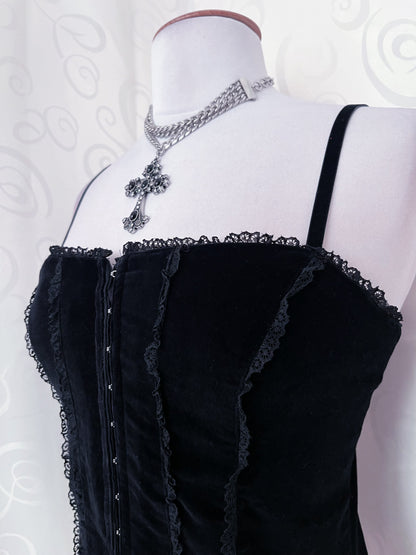 00’s Gothic velvet corset 🕸️🕷️