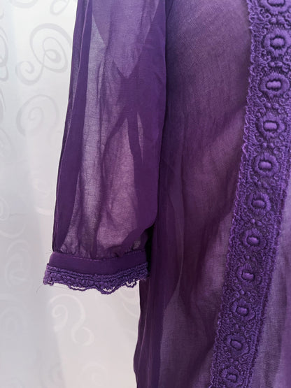 Mesmerising whimsy mesh purple oversize shirt with embroidered details 💜🌀
