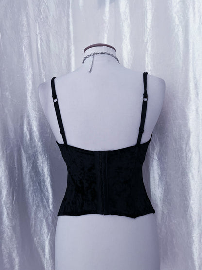 Gothic velvet corset with lace-up detail 🕷️