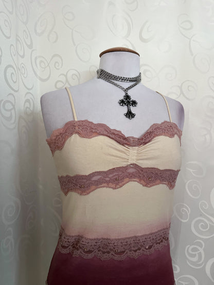 Old Bershka fairy coquette cami top with lace details 🎀💞