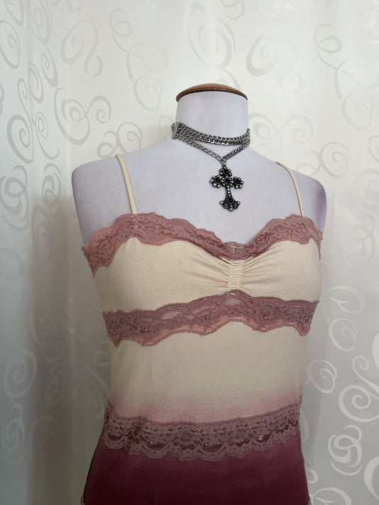 Old Bershka fairy coquette cami top with lace details 🎀💞