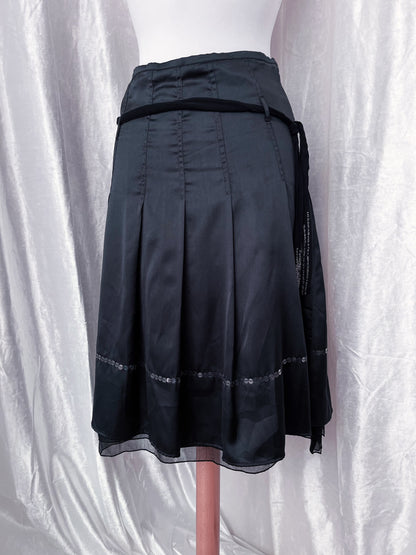 Whimsy black midi skirt with sequin & tulle detail 🕸️