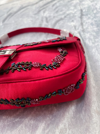 00’s brand new deadstock fairy hot pink purse with beaded details 💞🎀