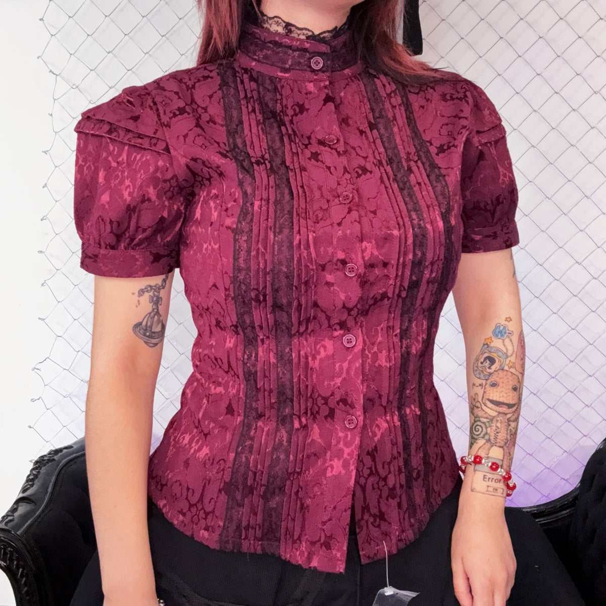 Dracula Burgundy Edwardian Blouse 🫀