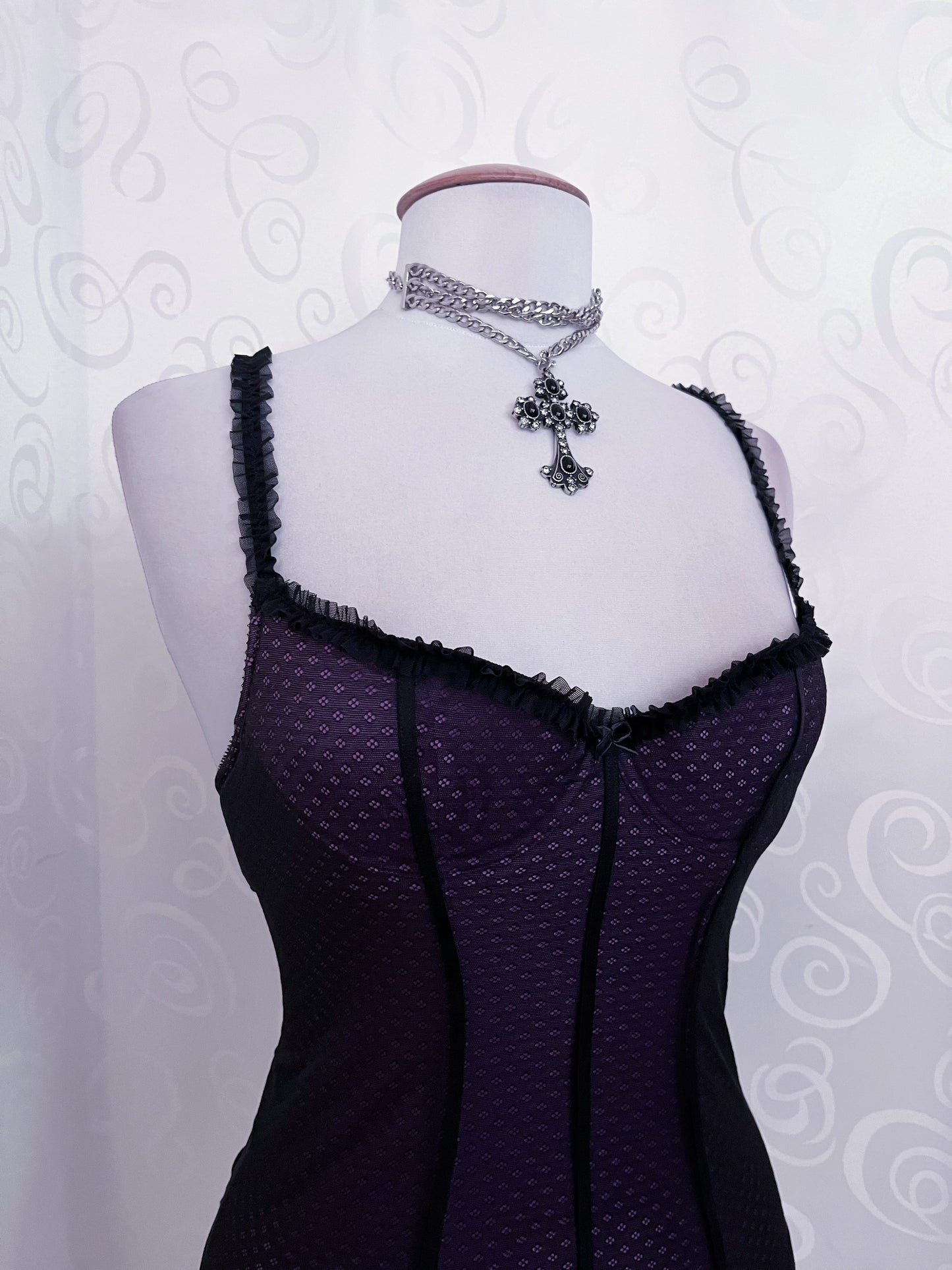 00's whimsy purple corset top 💜🔮