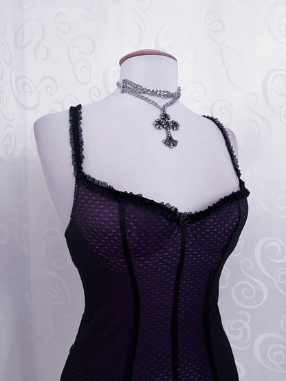 00's whimsy purple corset top 💜🔮