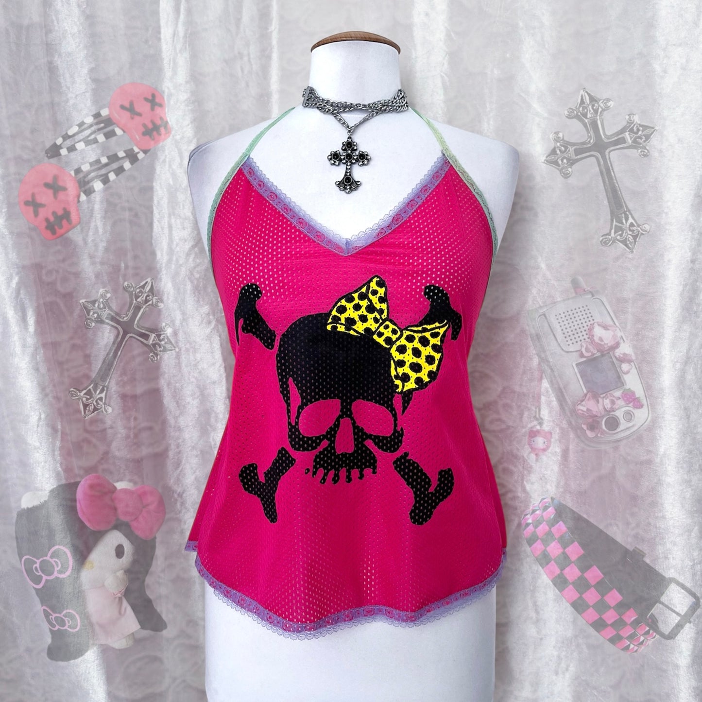 00’s emo/scene skull top 💀💜