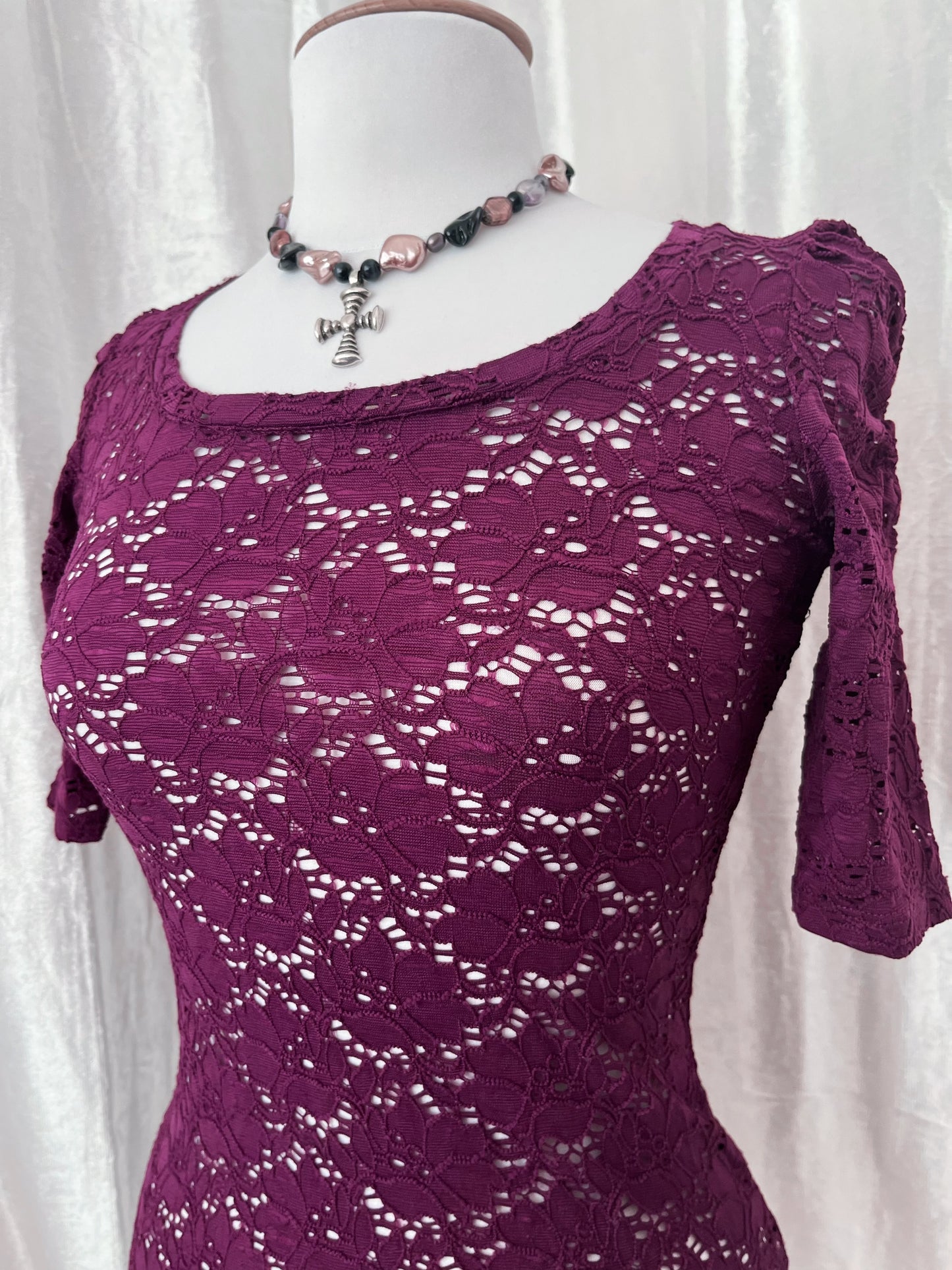 Pimkie lace magenta top 💞