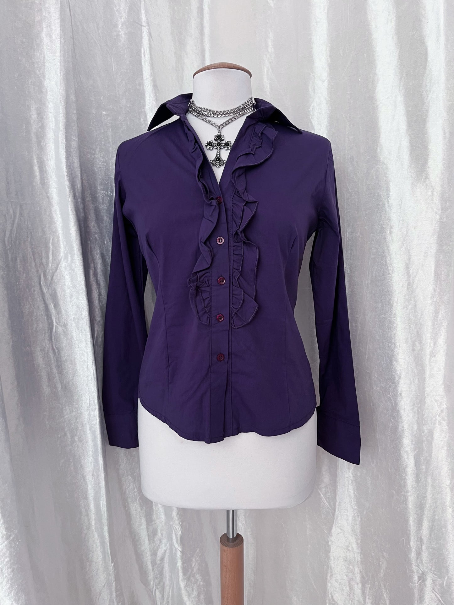 00’s purple gothic cotton shirt 💜🕸️