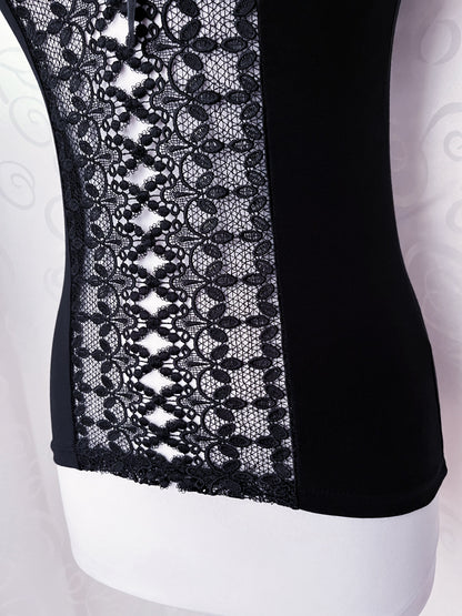 Witchy black top with embroidered cut-out detail 🕷️🕸️