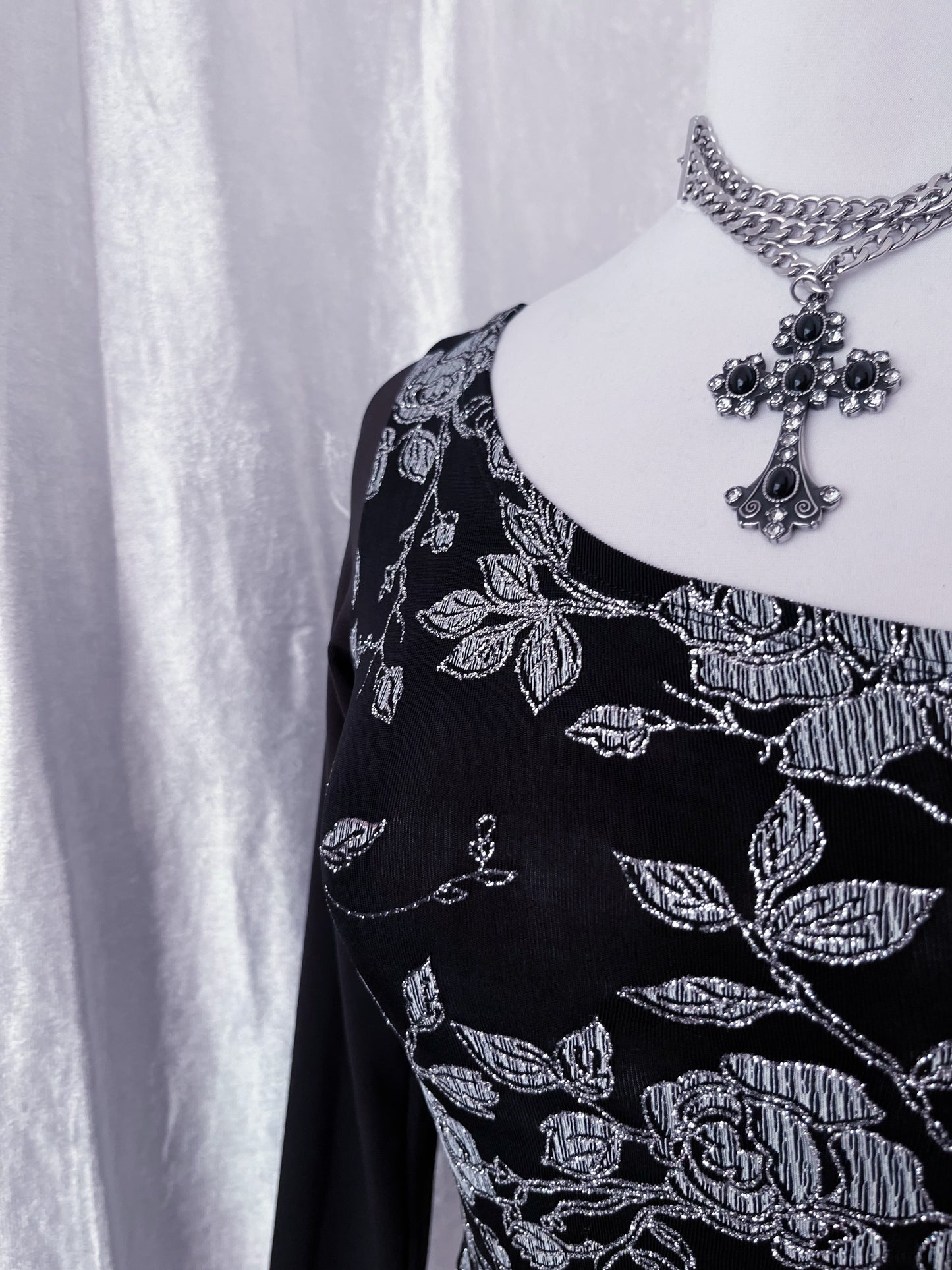 Whimsygoth asymmetrical black top
