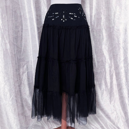 Whimsygoth fairy black cotton skirt 🦇💜