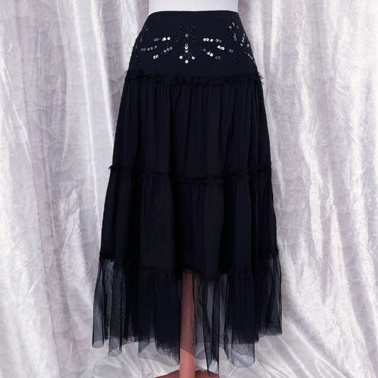 Whimsygoth fairy black cotton skirt 🦇💜