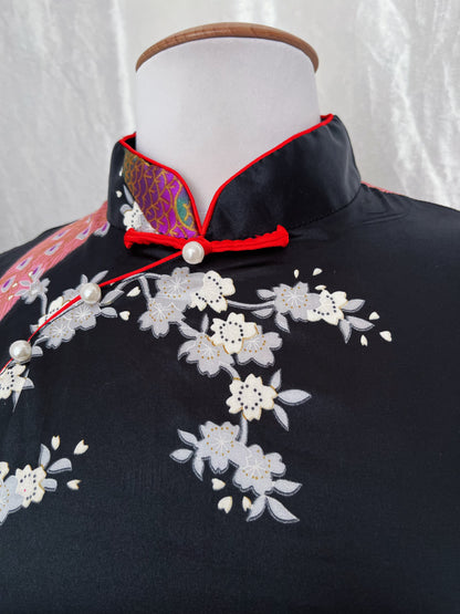 Modern black peacock Qipao dress 🍥