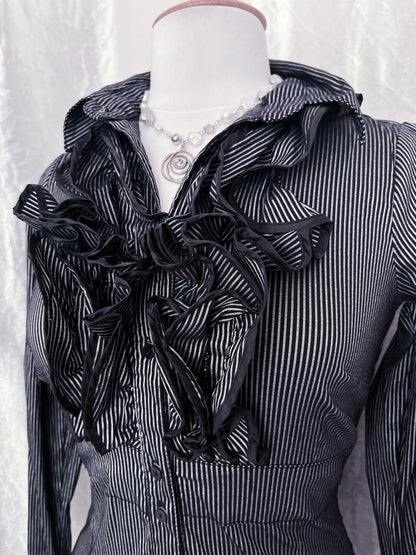 Gothic lolita striped victorian style shirt 🎀🗝️