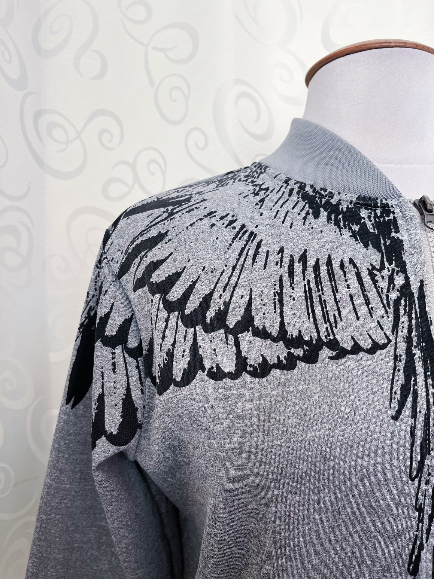Modern Angel wings grey zip-up jacket 🪽