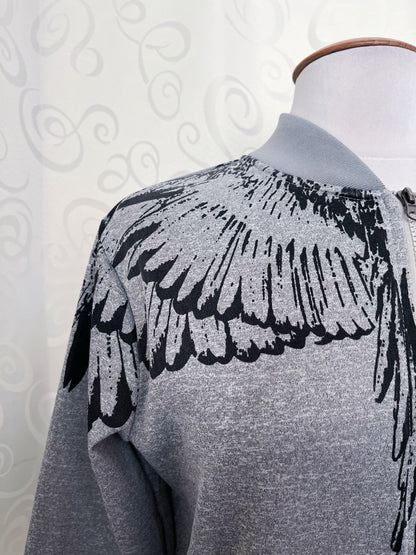 Modern Angel wings grey zip-up jacket 🪽