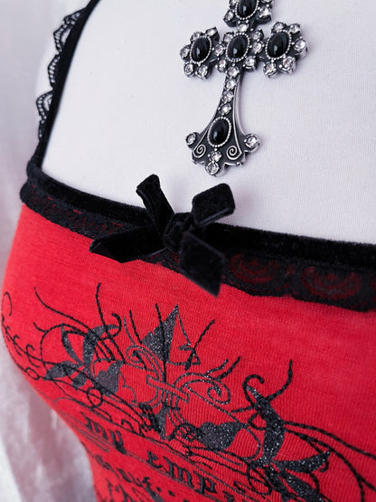 Rare Killah tank top with embrodiered & velvet details ♥️♦️