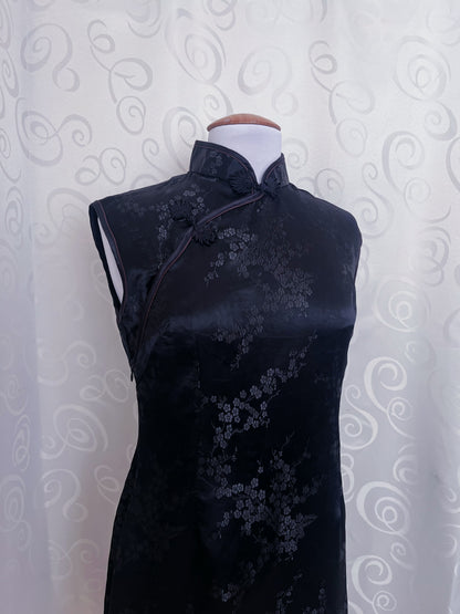 00’s satin black Qipao dress 🖤