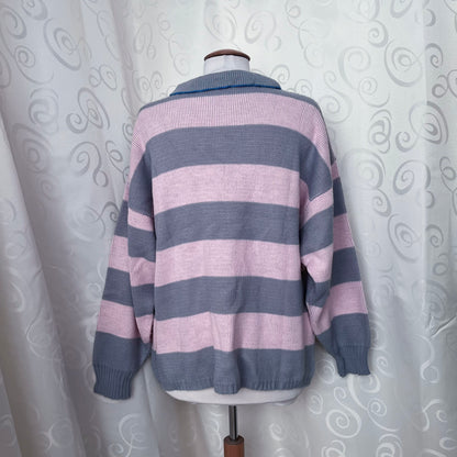 00’s cutecore striped wool sweater with embroidered Igloo detail 🐧❄️