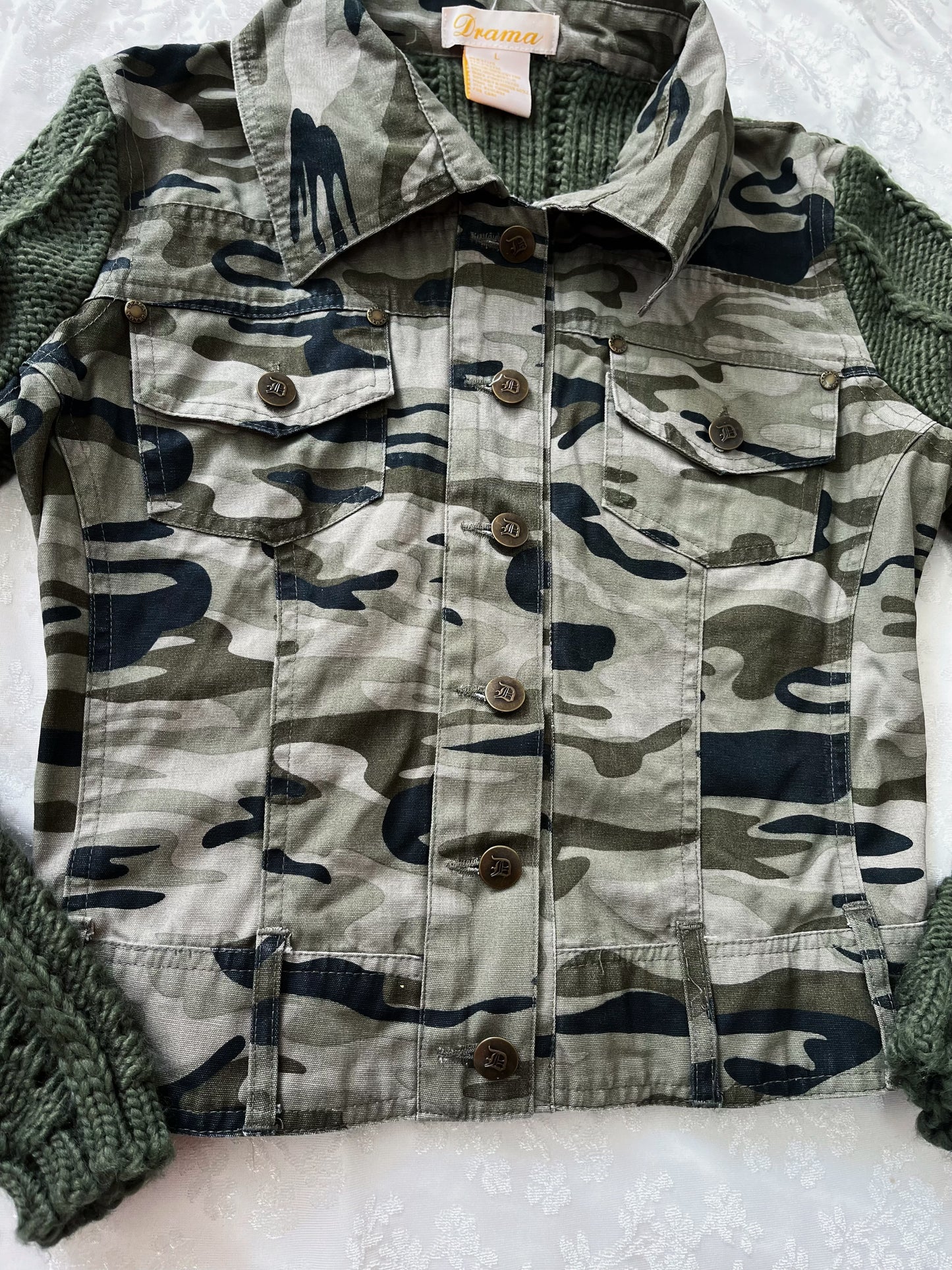 Military knit jacket