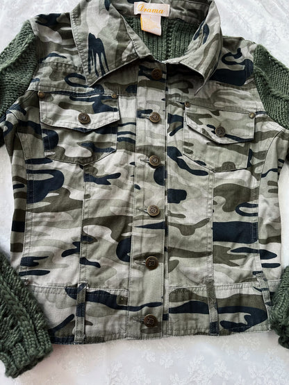Military knit jacket