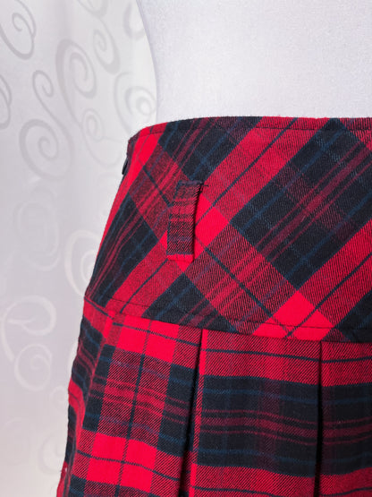 00’s plaid tartan red skirt with lining ❤️🫀
