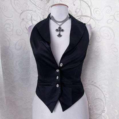 Gothic essential black vest 🦇