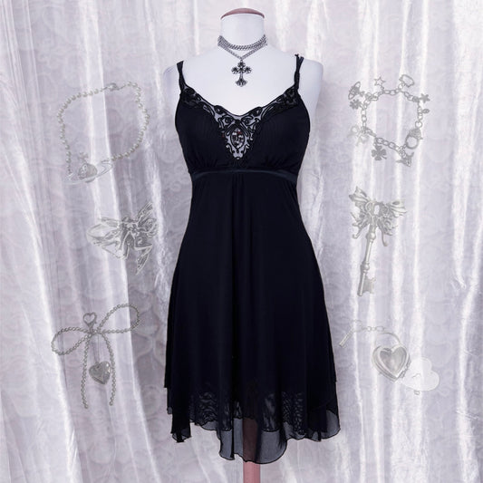 00’s dark fairy mesh dress 🖤🧚‍♀️