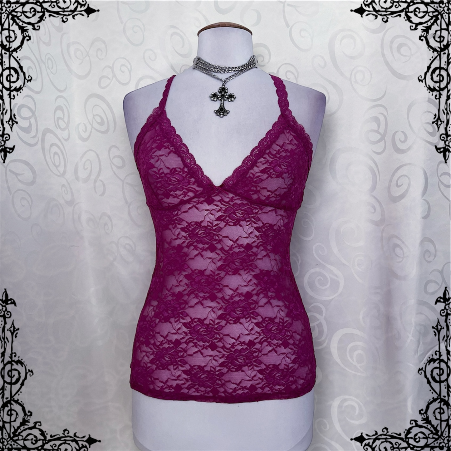 Fairy magenta see-through lacey top 💞🌀