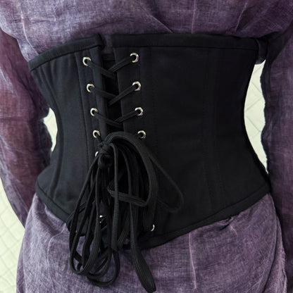 Dracula Black Cotton Panel Waist Cincher🦇