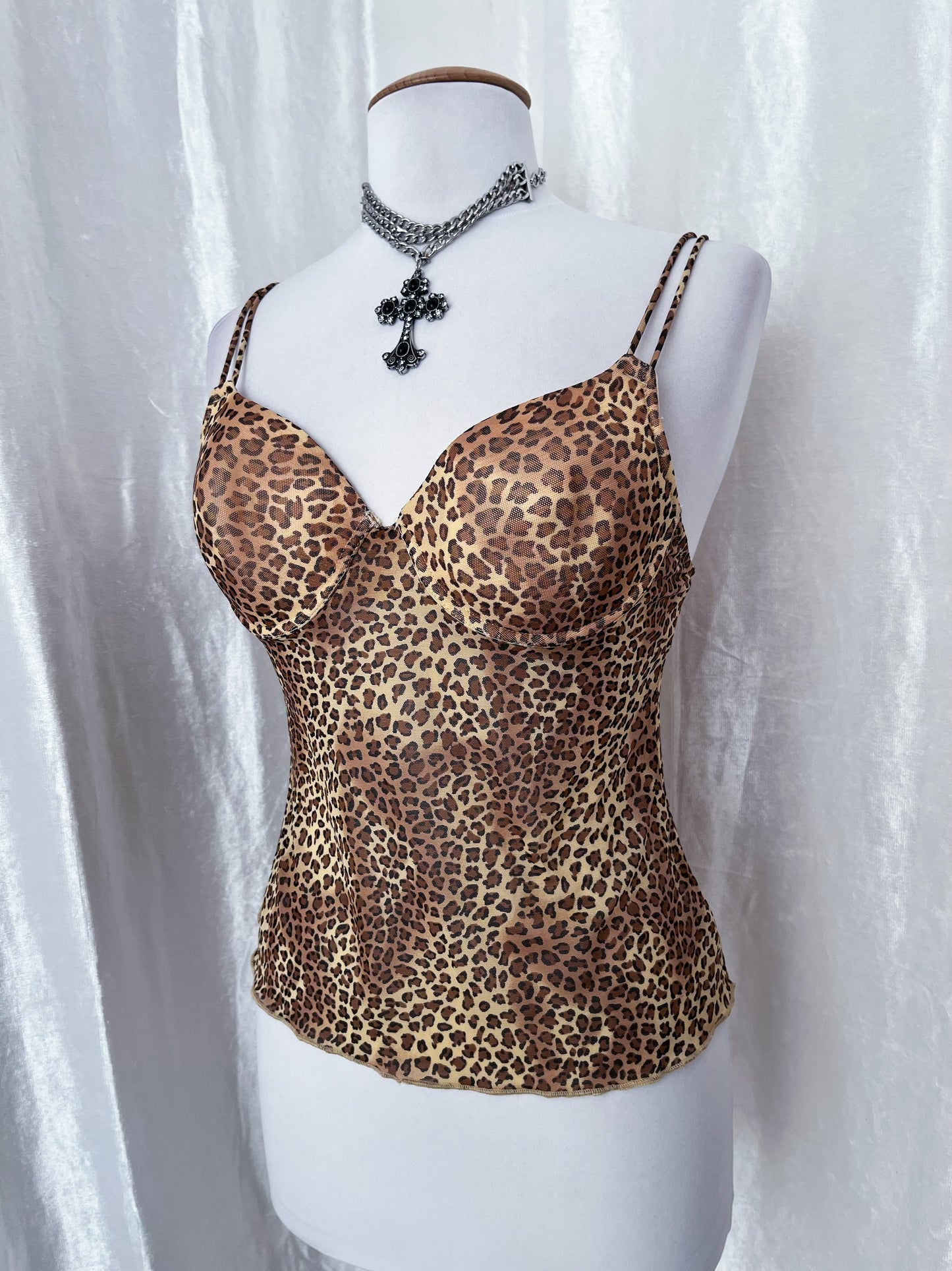 Punk style leopard print bustier top 🐆