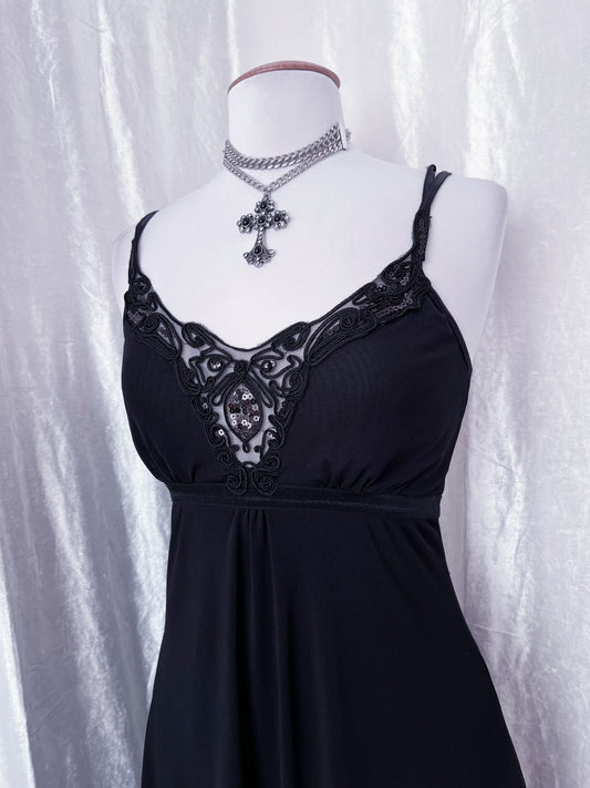 00’s dark fairy mesh dress 🖤🧚‍♀️
