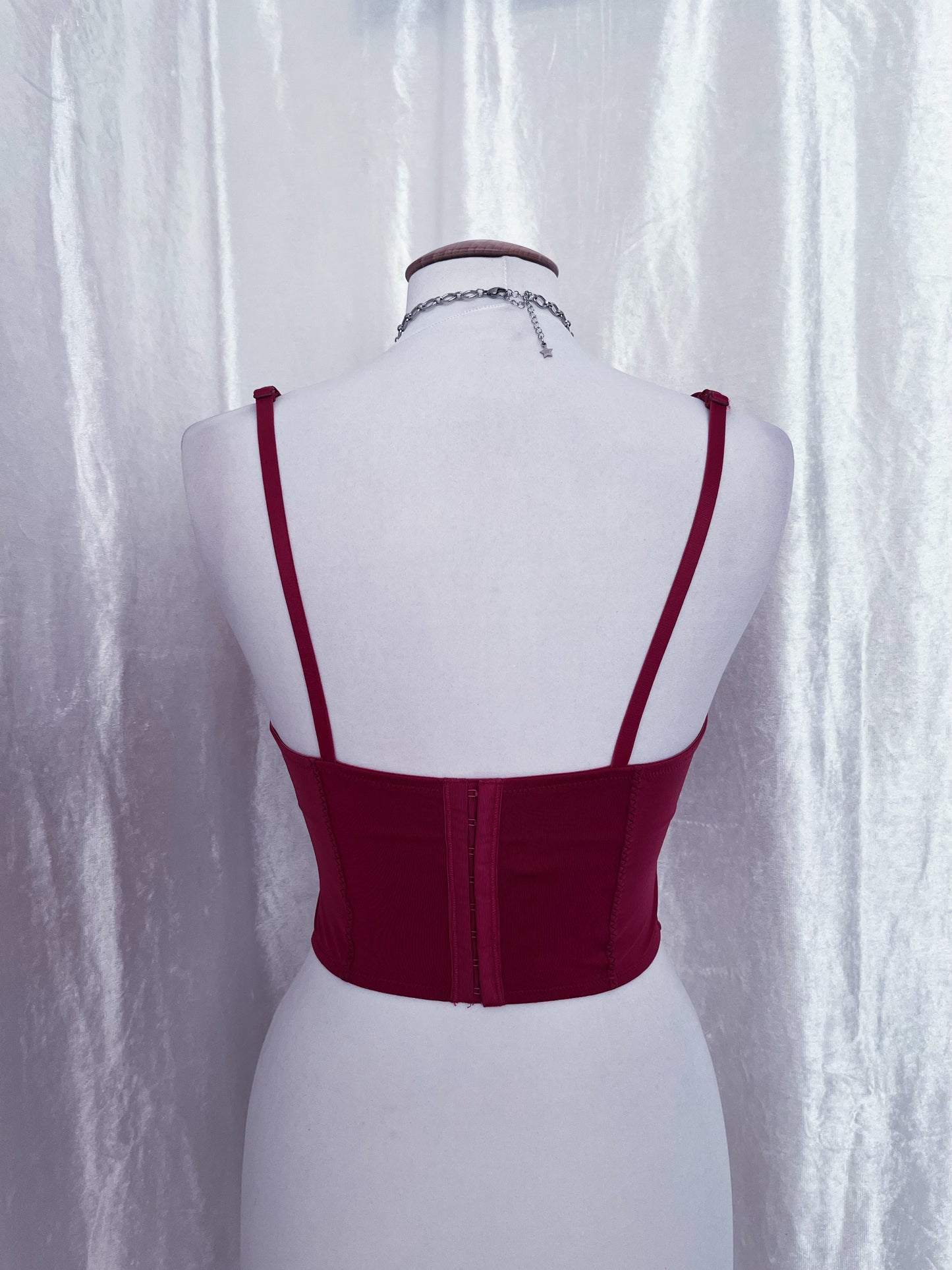 Hot burgundy crop corset top 🎀