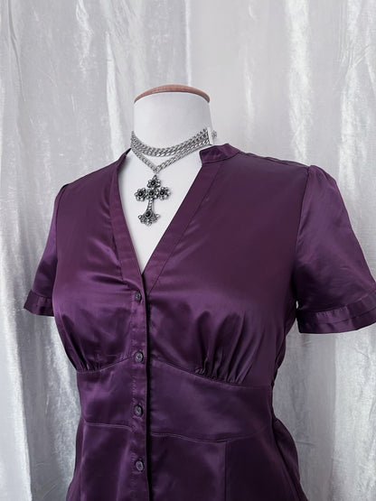 Old H&M dark coquette plum shirt 💜🎀