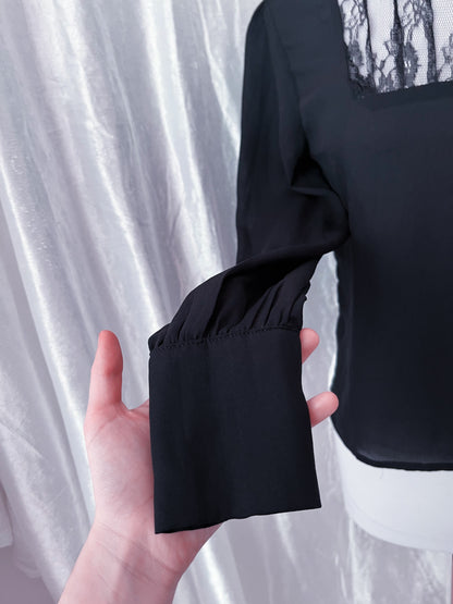 Gothic lolita black mesh shirt 🎀🕷️
