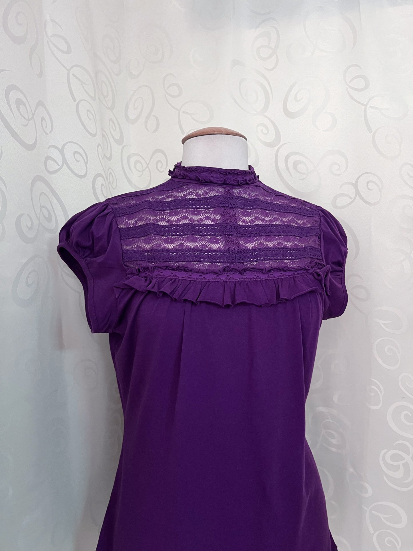 00’s Jirai Kei/Coquette style lace purple top 💜🎀