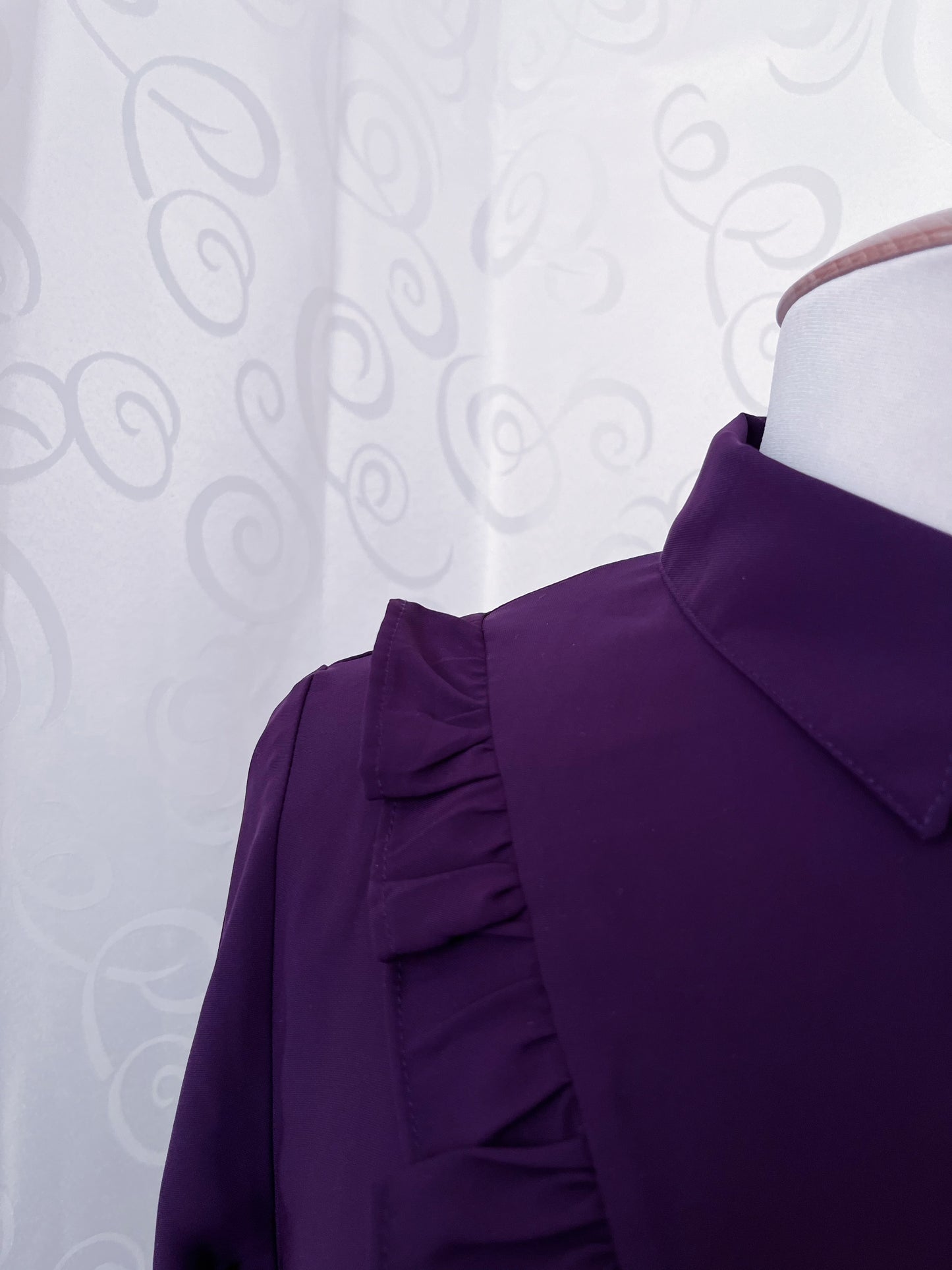 Gothic Jirai Kei dark purple ruffle shirt 💜💞