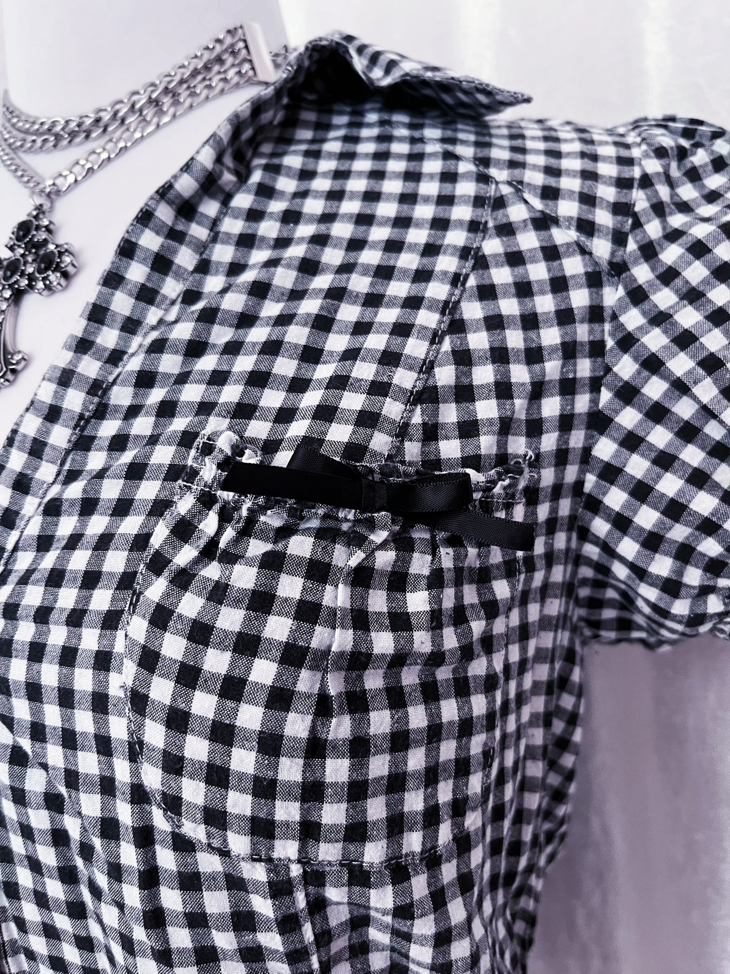 Dark coquette dirndl plaid top 🎀