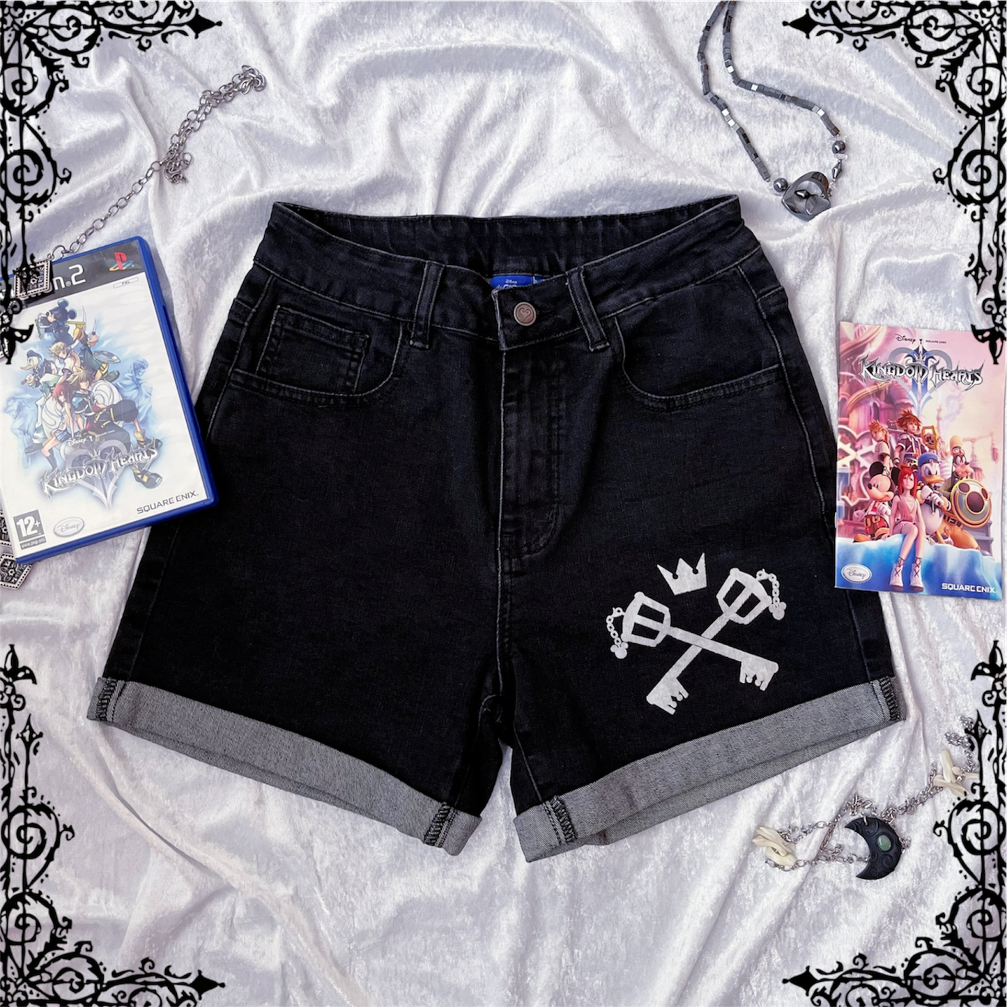 Kingdom Hearts Kairi’s Blade EMP denim shorts 🖤🗝️
