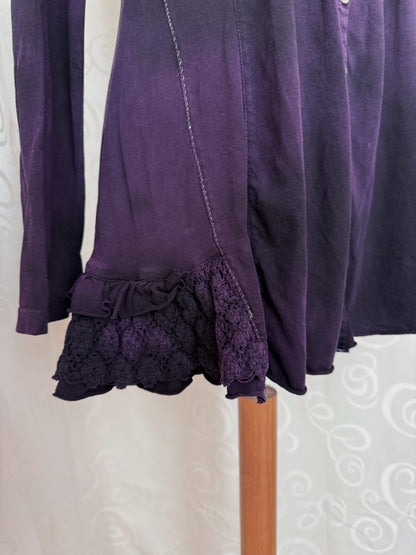 00’s Whimsygoth purple cotton button shirt 💜🌀