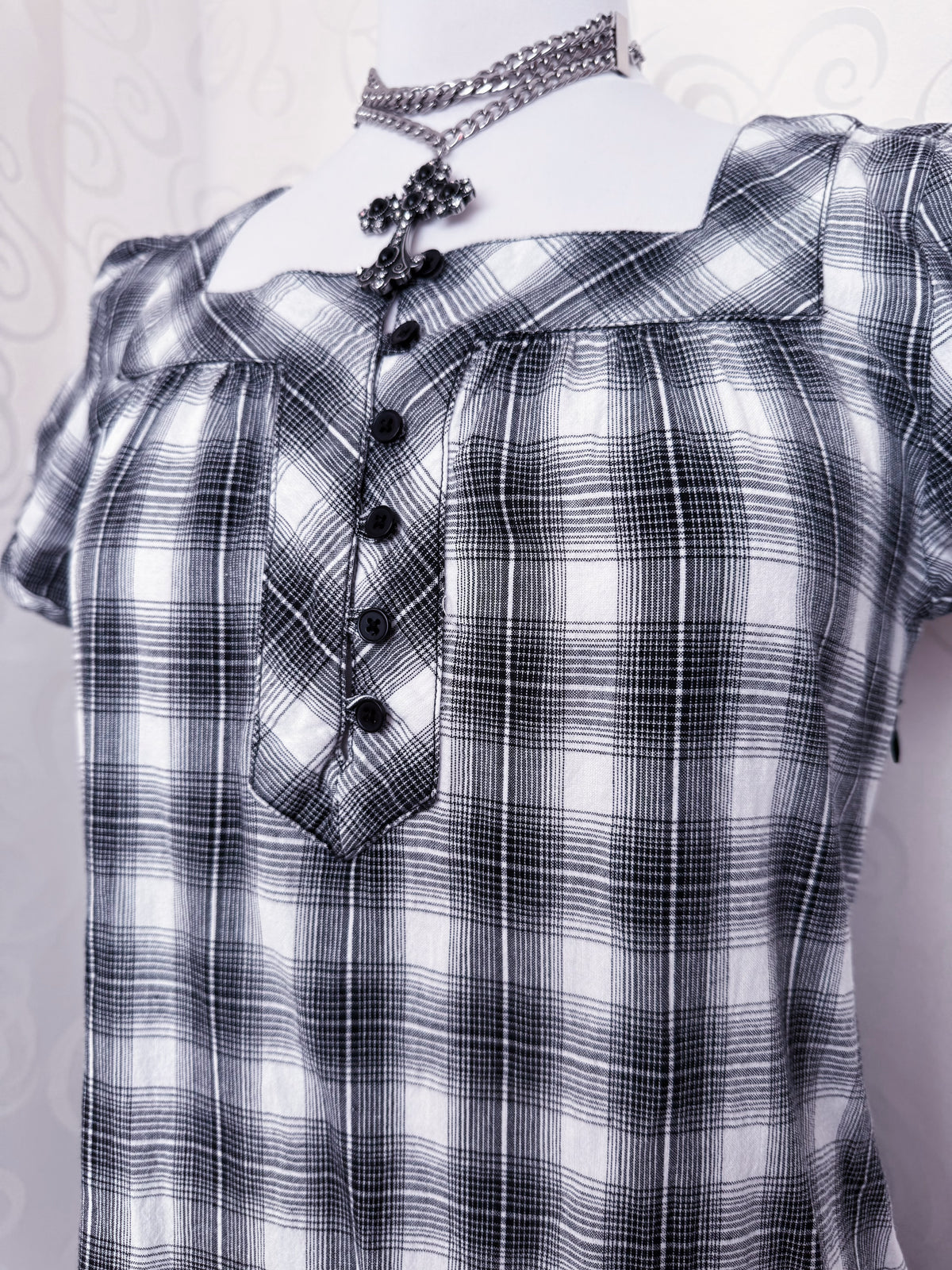 Horror Protagonist/Dark Coquette plaid mini dress 🎞️🗝️