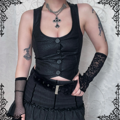 Iconic Alt faux leather snake print vest 🐍🖤