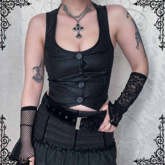 Iconic Alt faux leather snake print vest 🐍🖤