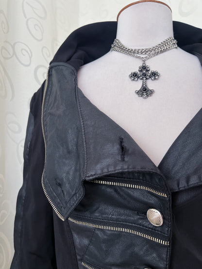 00’s gothic faux leather light jacket 🦇